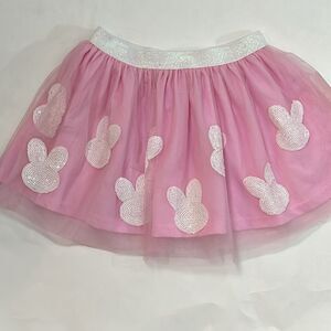 Sweet Wink Girls Pink Bunny Tutu Skirt size 4-6 sequins sparkle Easter novelty